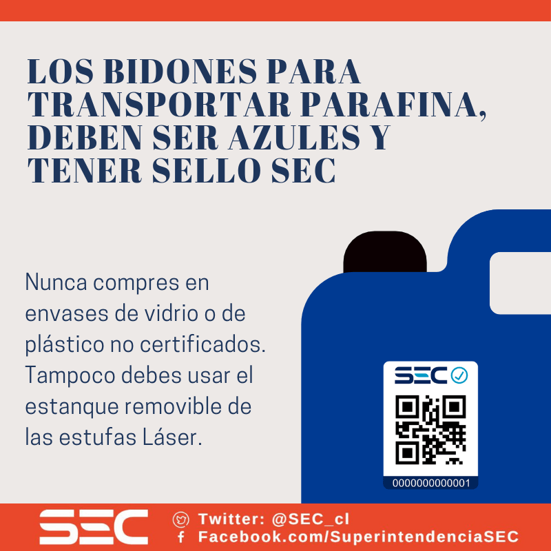 El Bidón apropiado para comprar y transportar parafina