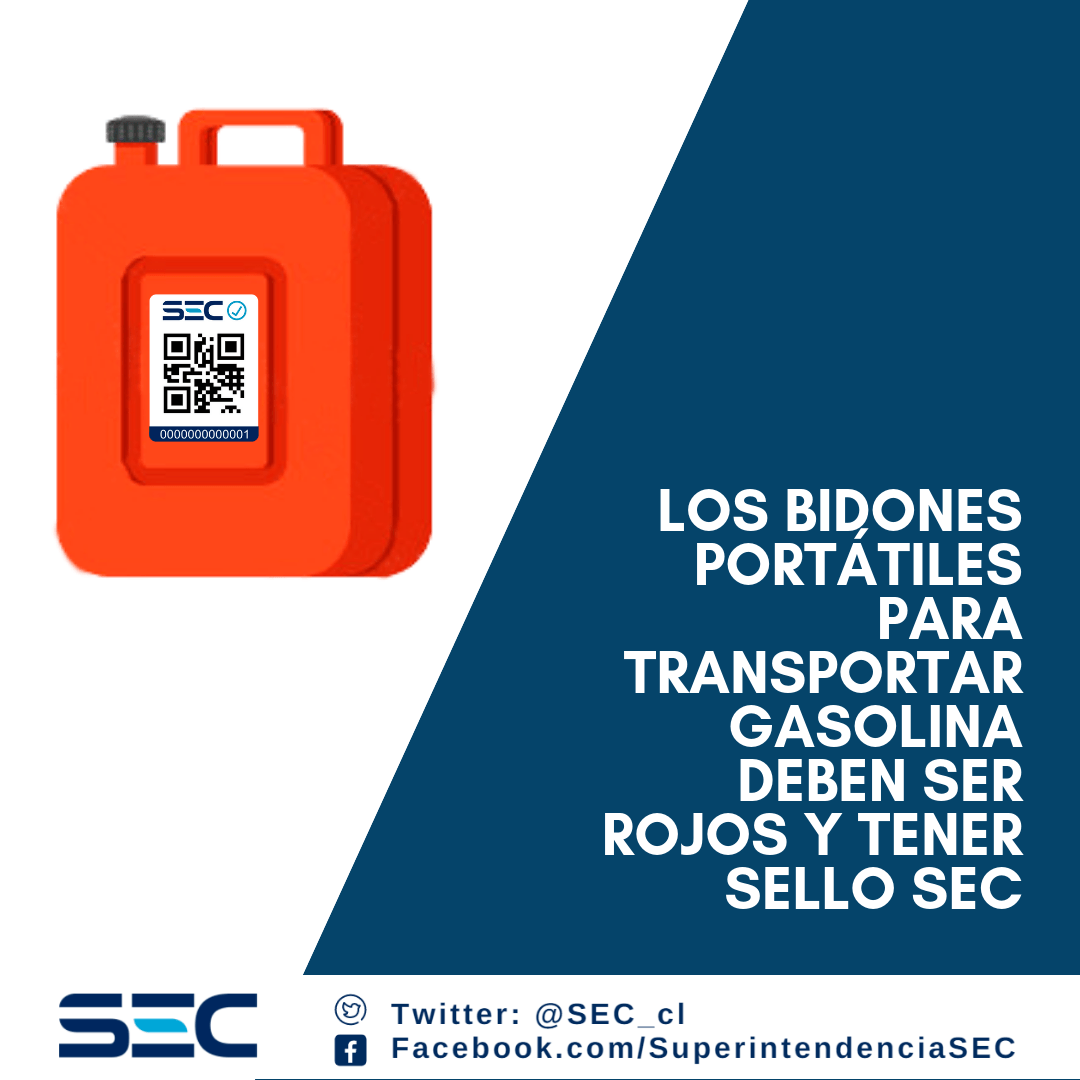 Si necesitan transportar bencina, recuerden que deben hacerlo en el bidón adecuado