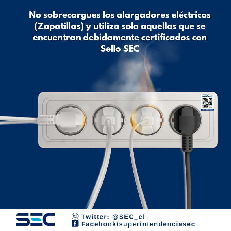 No sobrecargues alargadores eléctricos