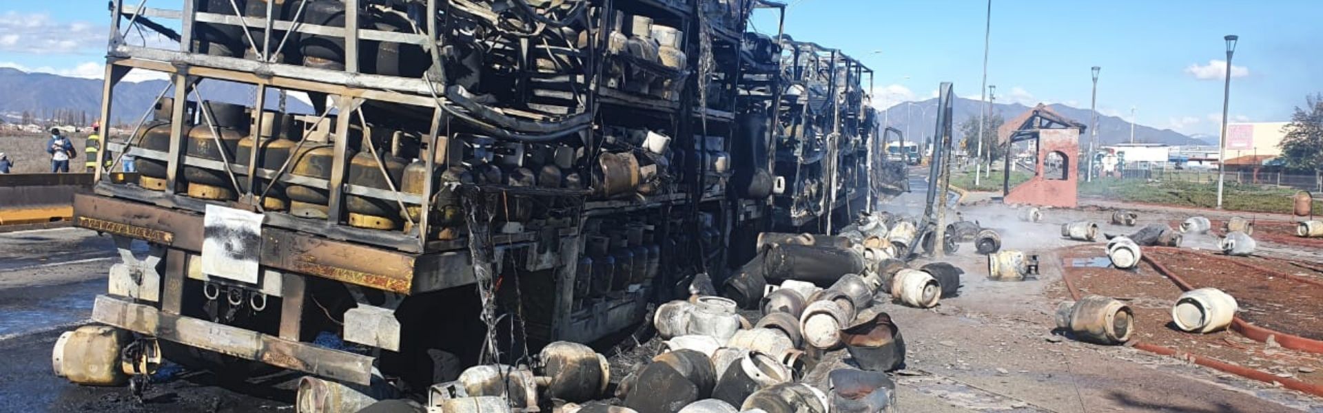 SEC O’Higgins investiga traslado de cilindros de gas tras incendio de camión que los transportaba hasta Rancagua
